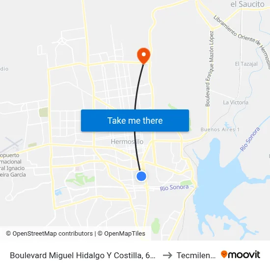 Boulevard Miguel Hidalgo Y Costilla, 665 to Tecmilenio map