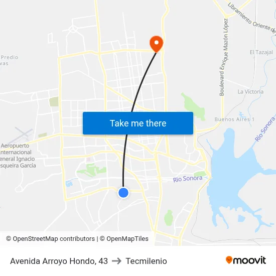 Avenida Arroyo Hondo, 43 to Tecmilenio map