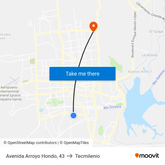 Avenida Arroyo Hondo, 43 to Tecmilenio map