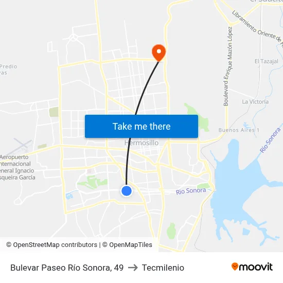 Bulevar Paseo Río Sonora, 49 to Tecmilenio map