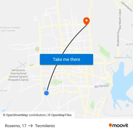 Roserno, 17 to Tecmilenio map