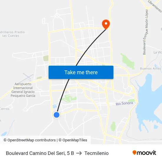 Boulevard Camino Del Seri, 5 B to Tecmilenio map
