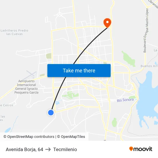 Avenida Borja, 64 to Tecmilenio map