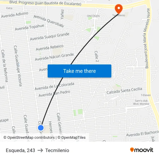Esqueda, 243 to Tecmilenio map