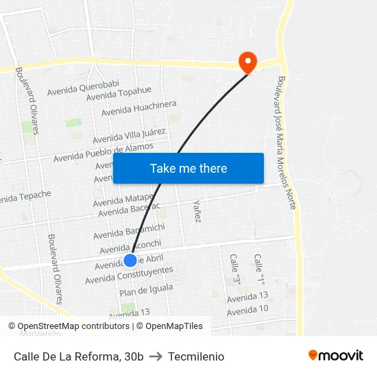 Calle De La Reforma, 30b to Tecmilenio map