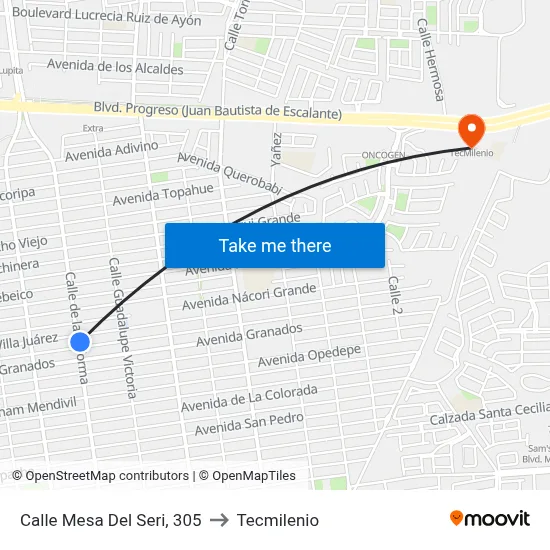 Calle Mesa Del Seri, 305 to Tecmilenio map