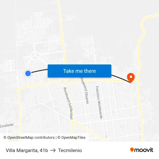 Villa Margarita, 41b to Tecmilenio map