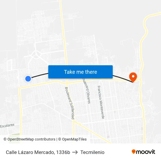 Calle Lázaro Mercado, 1336b to Tecmilenio map