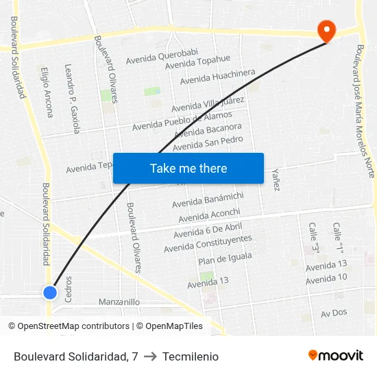 Boulevard Solidaridad, 7 to Tecmilenio map