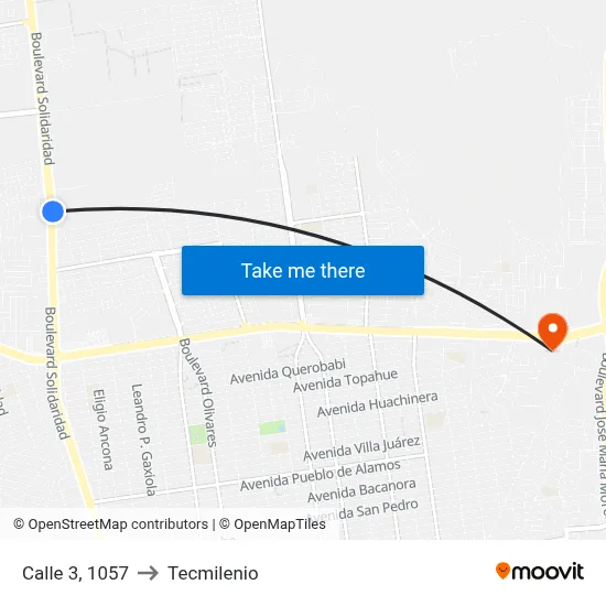Calle 3, 1057 to Tecmilenio map
