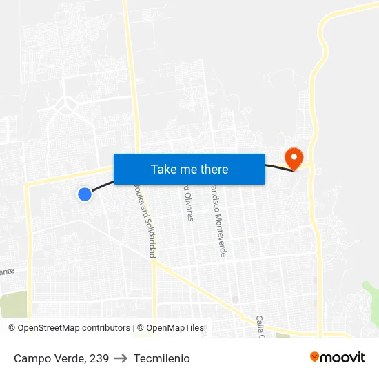 Campo Verde, 239 to Tecmilenio map