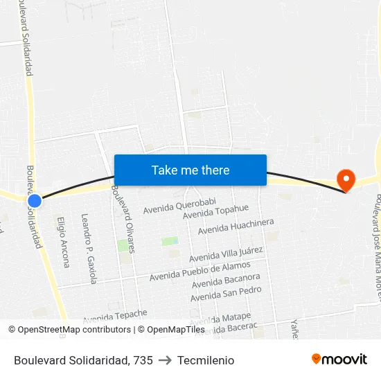 Boulevard Solidaridad, 735 to Tecmilenio map