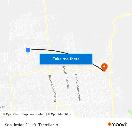 San Javier, 21 to Tecmilenio map