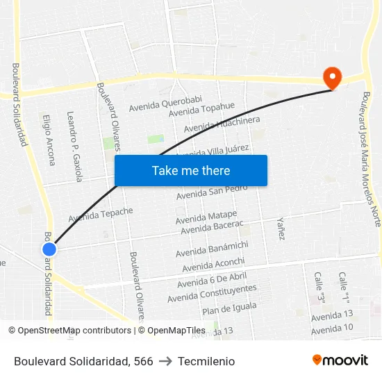 Boulevard Solidaridad, 566 to Tecmilenio map
