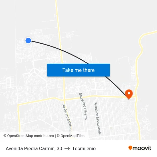 Avenida Piedra Carmín, 30 to Tecmilenio map