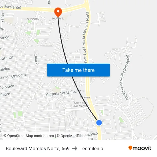 Boulevard Morelos Norte, 669 to Tecmilenio map