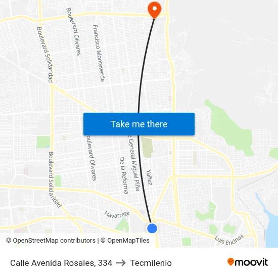 Calle Avenida Rosales, 334 to Tecmilenio map