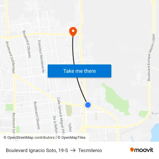 Boulevard Ignacio Soto, 19-S to Tecmilenio map