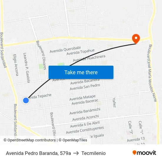 Avenida Pedro Baranda, 579a to Tecmilenio map