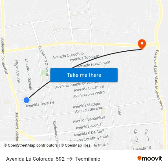 Avenida La Colorada, 592 to Tecmilenio map