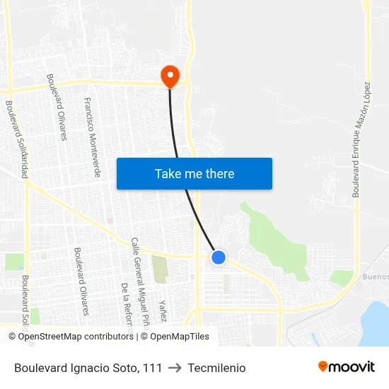 Boulevard Ignacio Soto, 111 to Tecmilenio map
