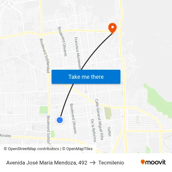 Avenida José María Mendoza, 492 to Tecmilenio map