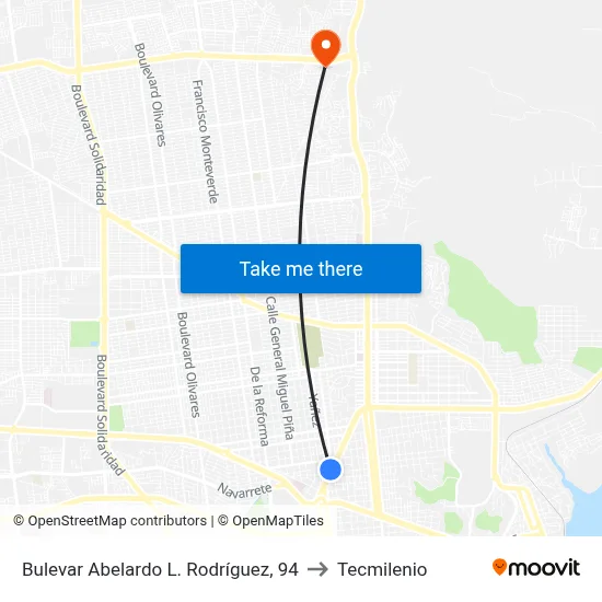 Bulevar Abelardo L. Rodríguez, 94 to Tecmilenio map
