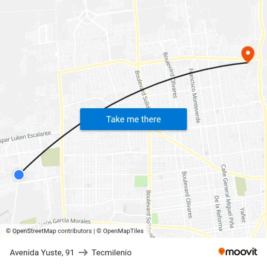 Avenida Yuste, 91 to Tecmilenio map