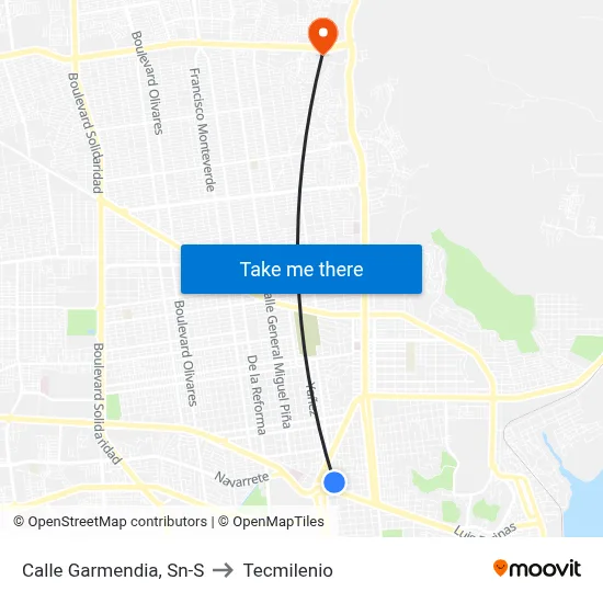 Calle Garmendia, Sn-S to Tecmilenio map