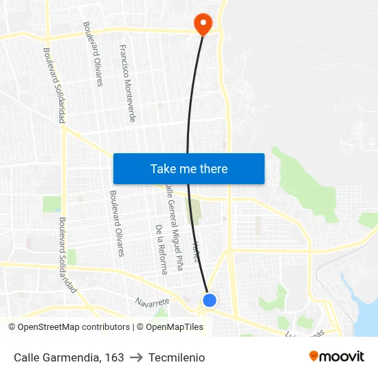 Calle Garmendia, 163 to Tecmilenio map