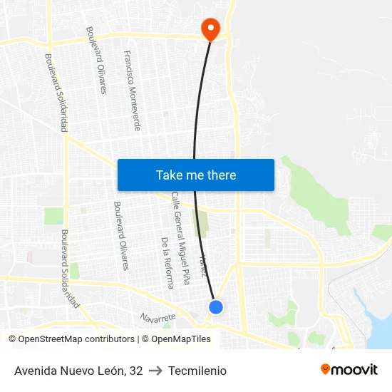 Avenida Nuevo León, 32 to Tecmilenio map