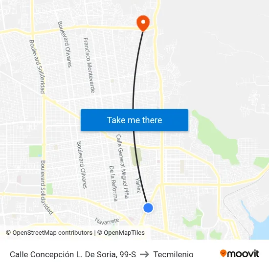 Calle Concepción L. De Soria, 99-S to Tecmilenio map