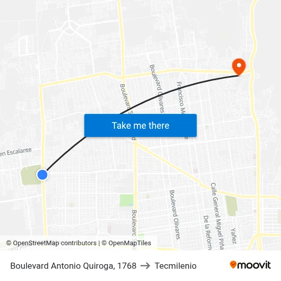 Boulevard Antonio Quiroga, 1768 to Tecmilenio map