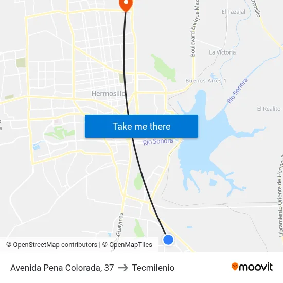 Avenida Pena Colorada, 37 to Tecmilenio map