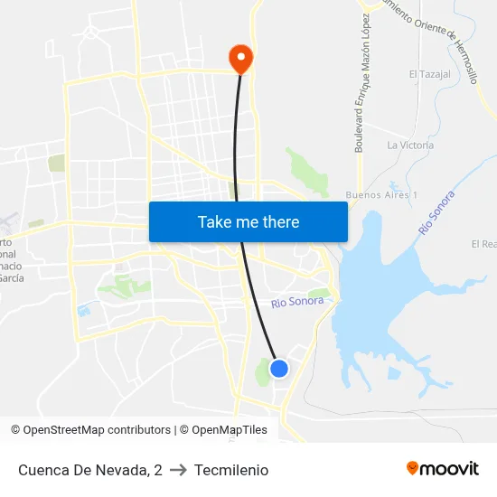 Cuenca De Nevada, 2 to Tecmilenio map