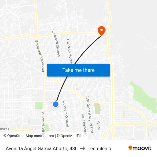 Avenida Ángel García Aburto, 480 to Tecmilenio map