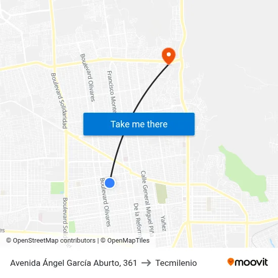 Avenida Ángel García Aburto, 361 to Tecmilenio map