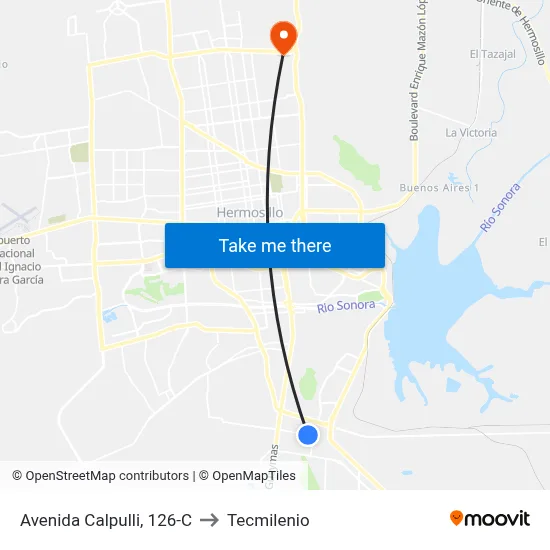 Avenida Calpulli, 126-C to Tecmilenio map