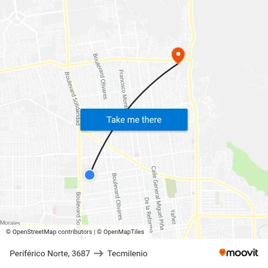 Periférico Norte, 3687 to Tecmilenio map