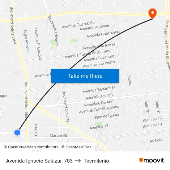 Avenida Ignacio Salazar, 703 to Tecmilenio map