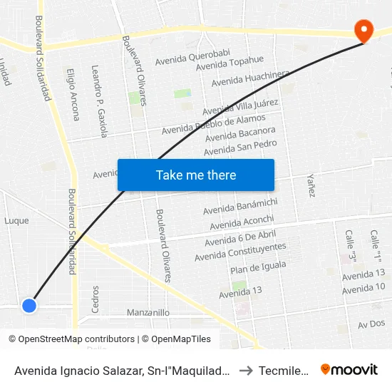 Avenida Ignacio Salazar, Sn-I"Maquiladora" to Tecmilenio map
