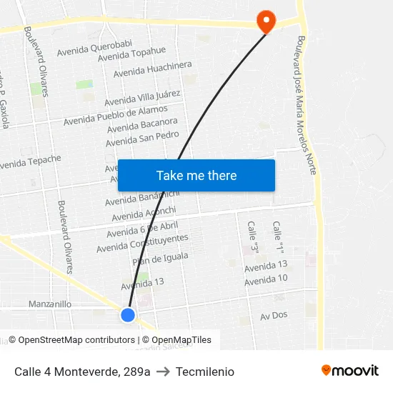 Calle 4 Monteverde, 289a to Tecmilenio map