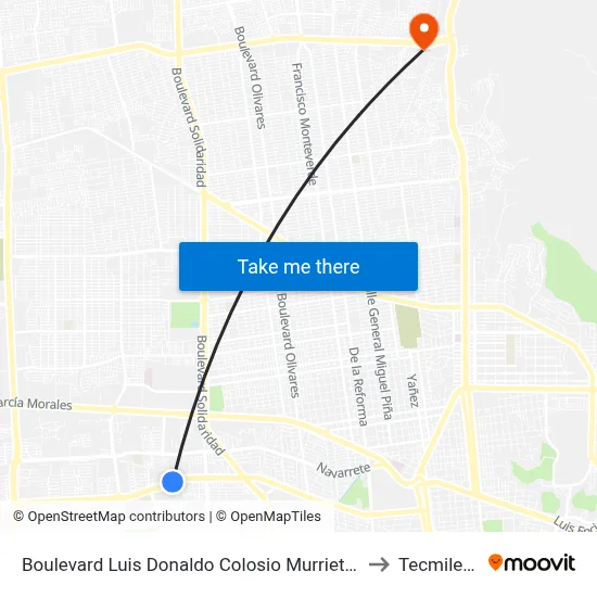 Boulevard Luis Donaldo Colosio Murrieta, 671 to Tecmilenio map