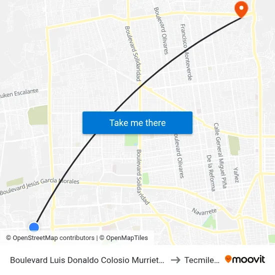 Boulevard Luis Donaldo Colosio Murrieta, 900b to Tecmilenio map