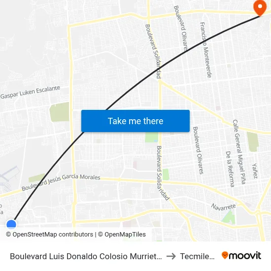 Boulevard Luis Donaldo Colosio Murrieta, 49 to Tecmilenio map