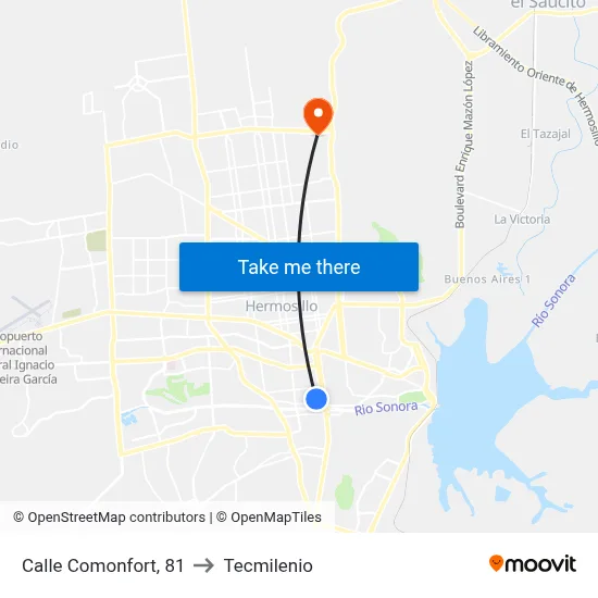 Calle Comonfort, 81 to Tecmilenio map