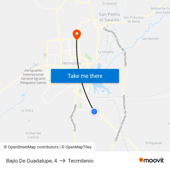 Bajío De Guadalupe, 4 to Tecmilenio map