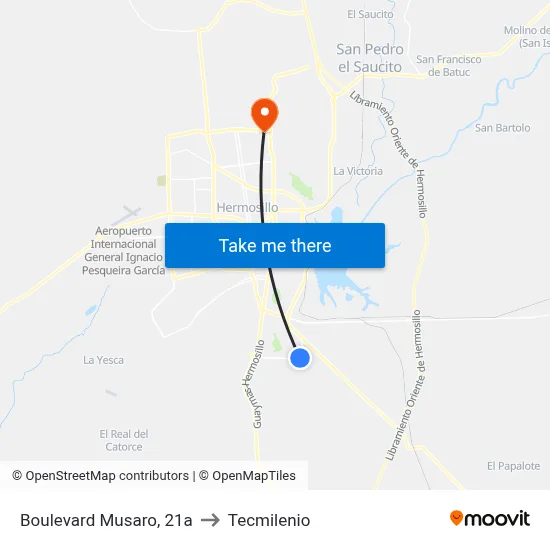 Boulevard Musaro, 21a to Tecmilenio map