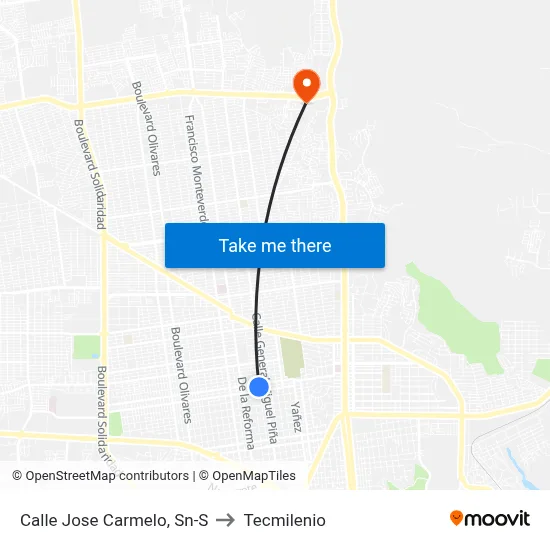 Calle Jose Carmelo, Sn-S to Tecmilenio map