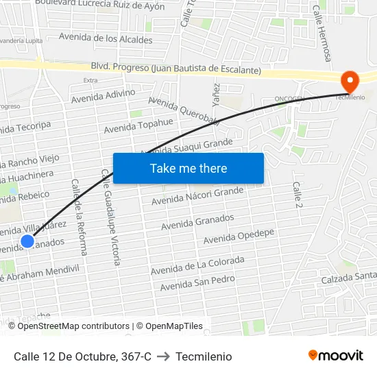 Calle 12 De Octubre, 367-C to Tecmilenio map